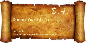 Dunay Adrián névjegykártya